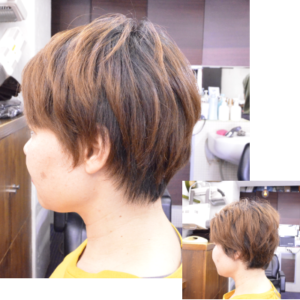 縮毛矯正の髪型でショート