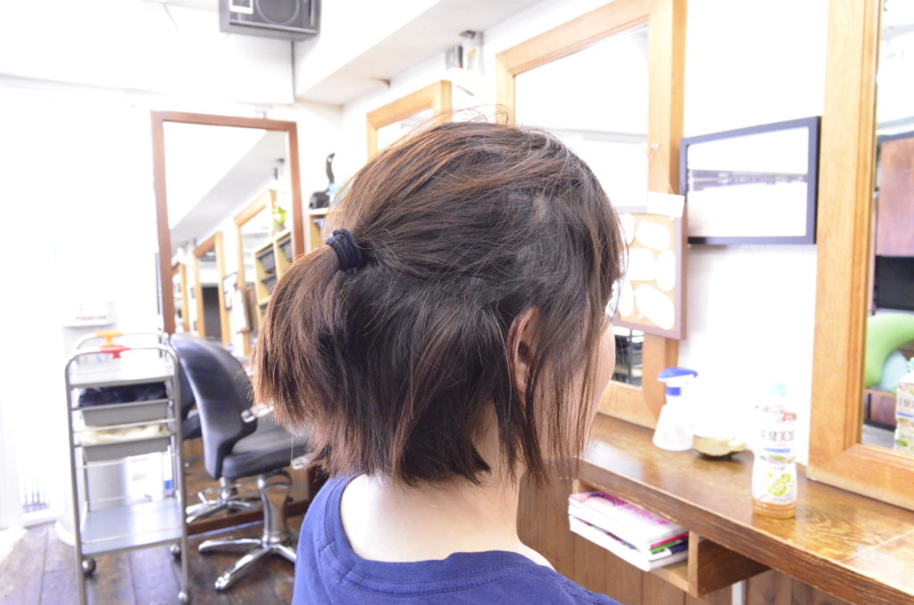 縮毛矯正髪型ショート前
